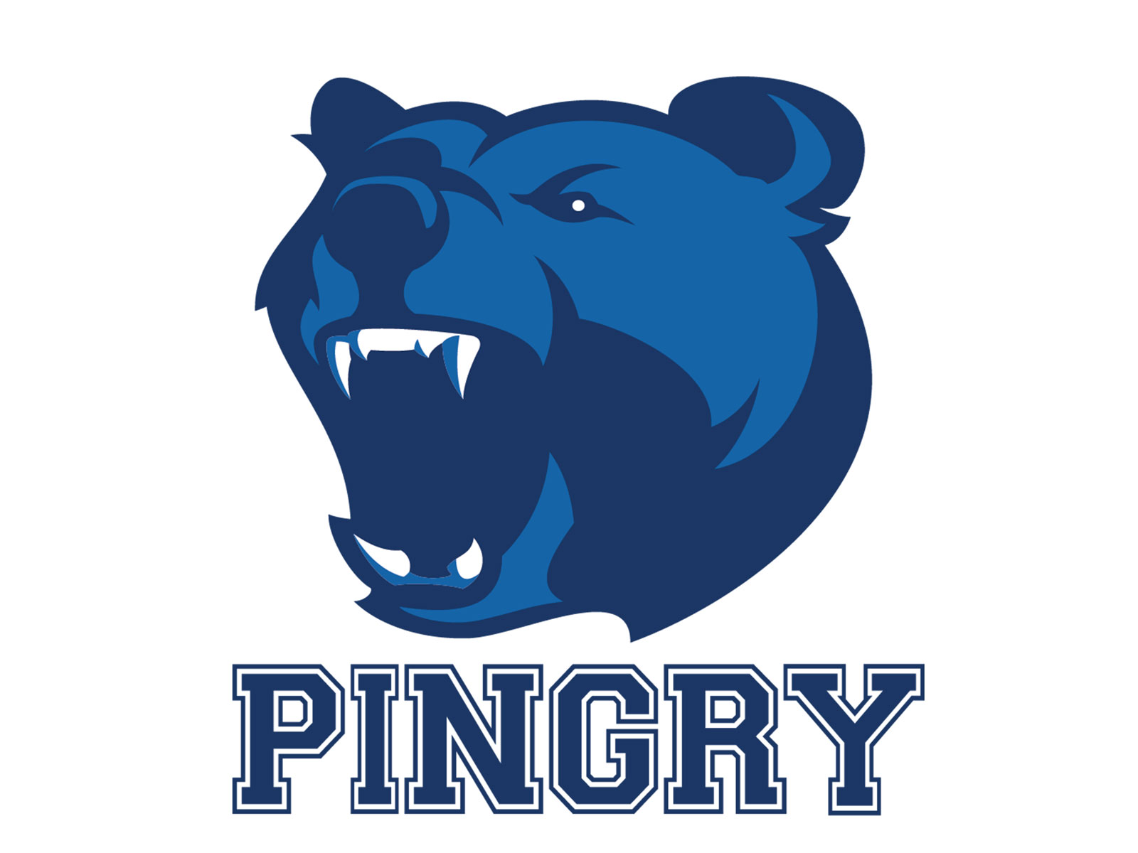 The Pingry School logo featuring a three-quarter profile view of an illustrated growling bear head